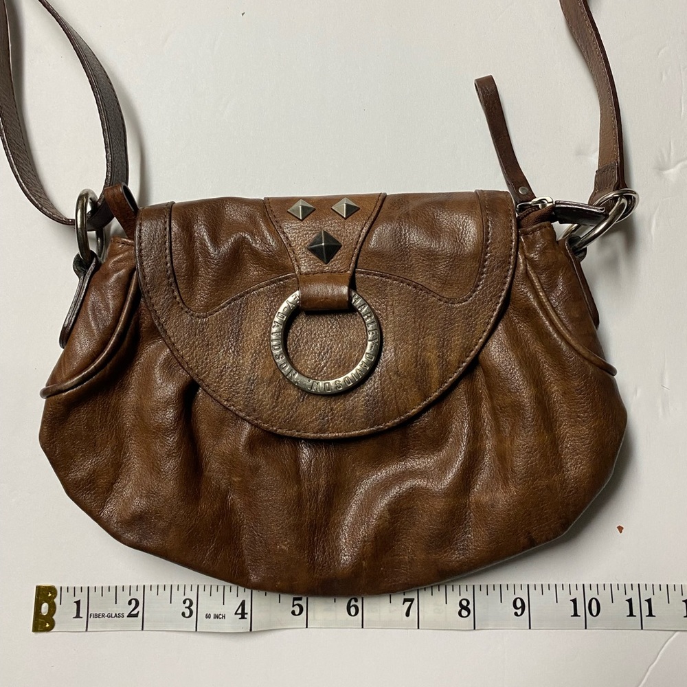 Harley Davidson brown leather crossbody